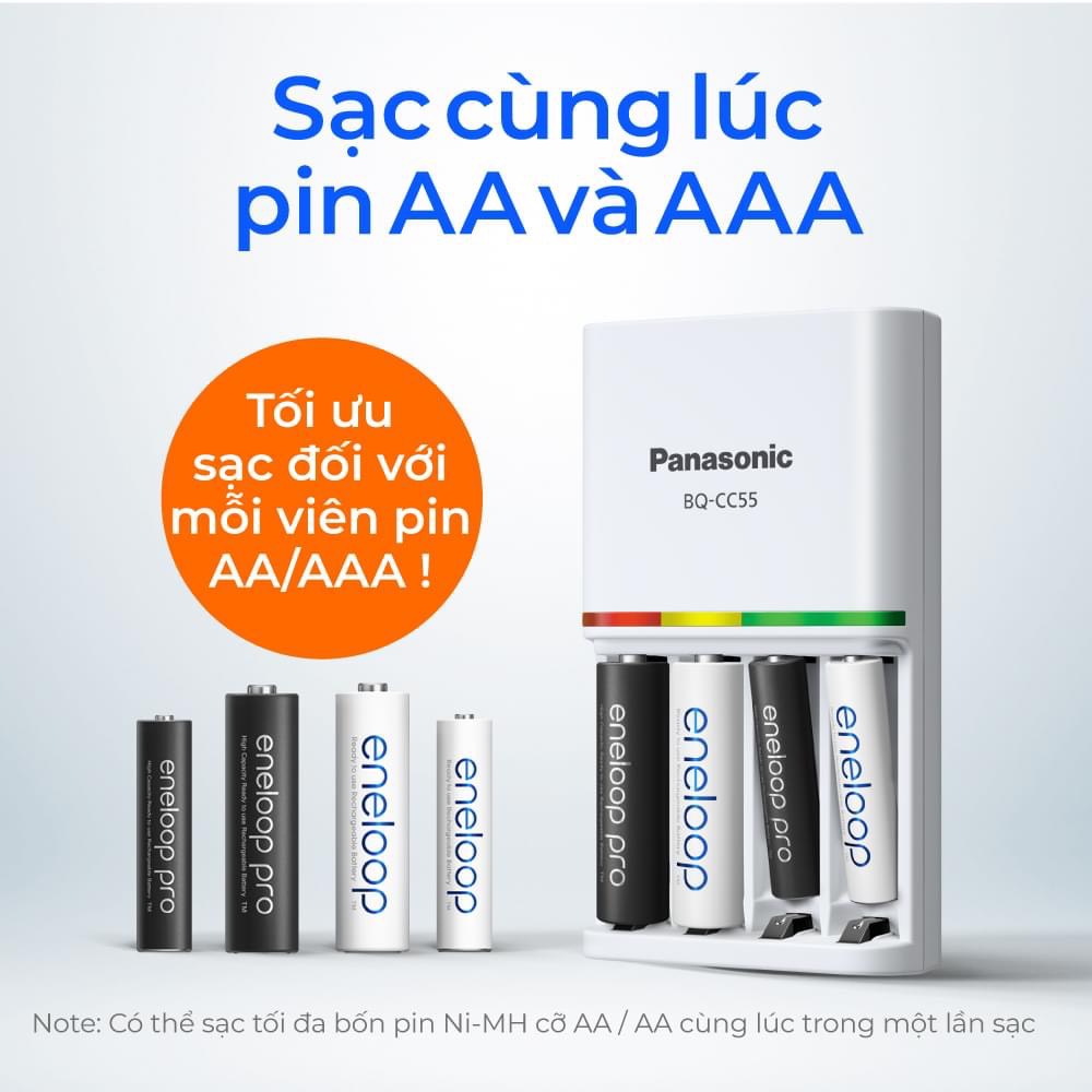 Bộ Sạc Pin Panasonic Eneloop BQ-CC55 - Ảnh 3