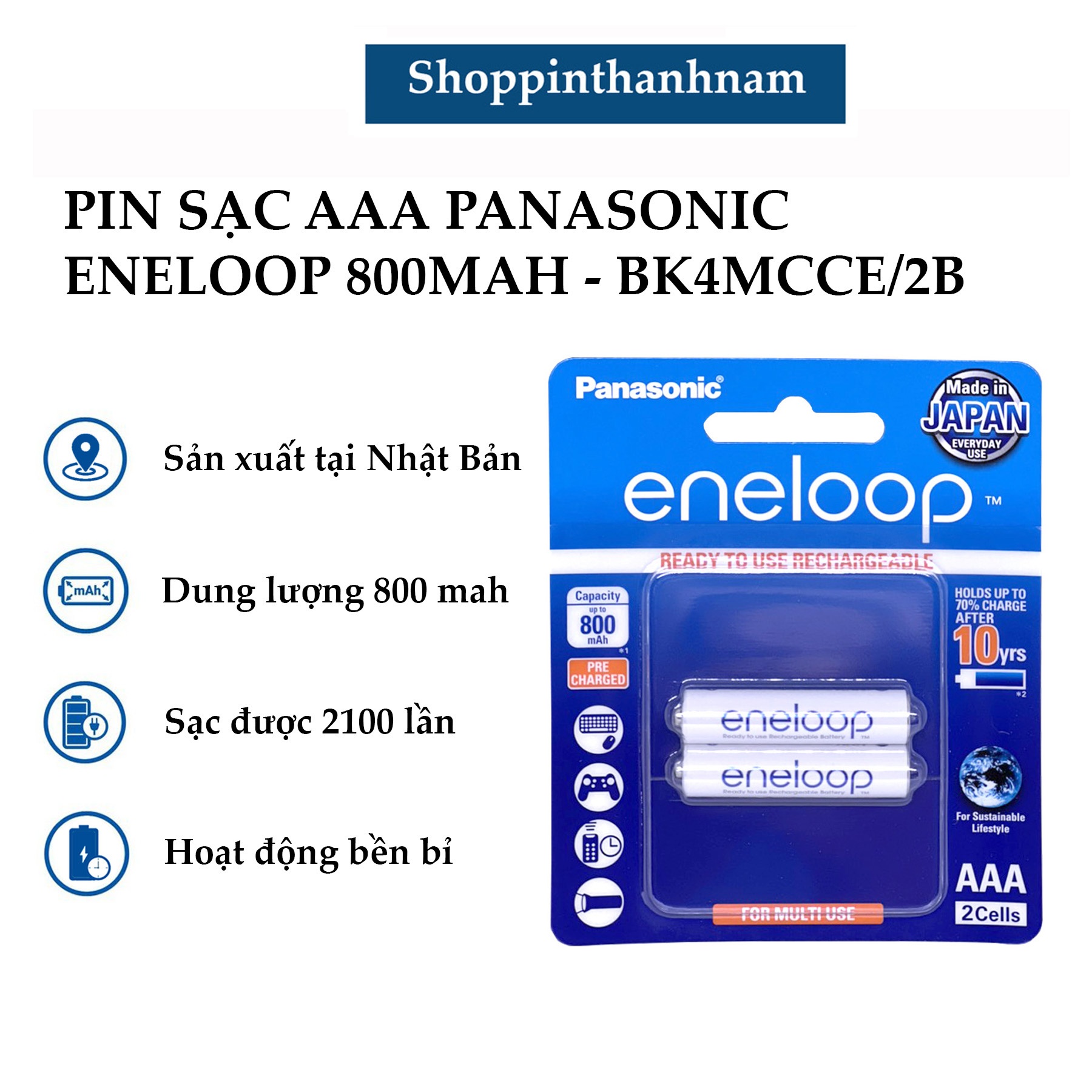 Pin Sạc Eneloop 800mAh Chính Hãng - Ảnh 4