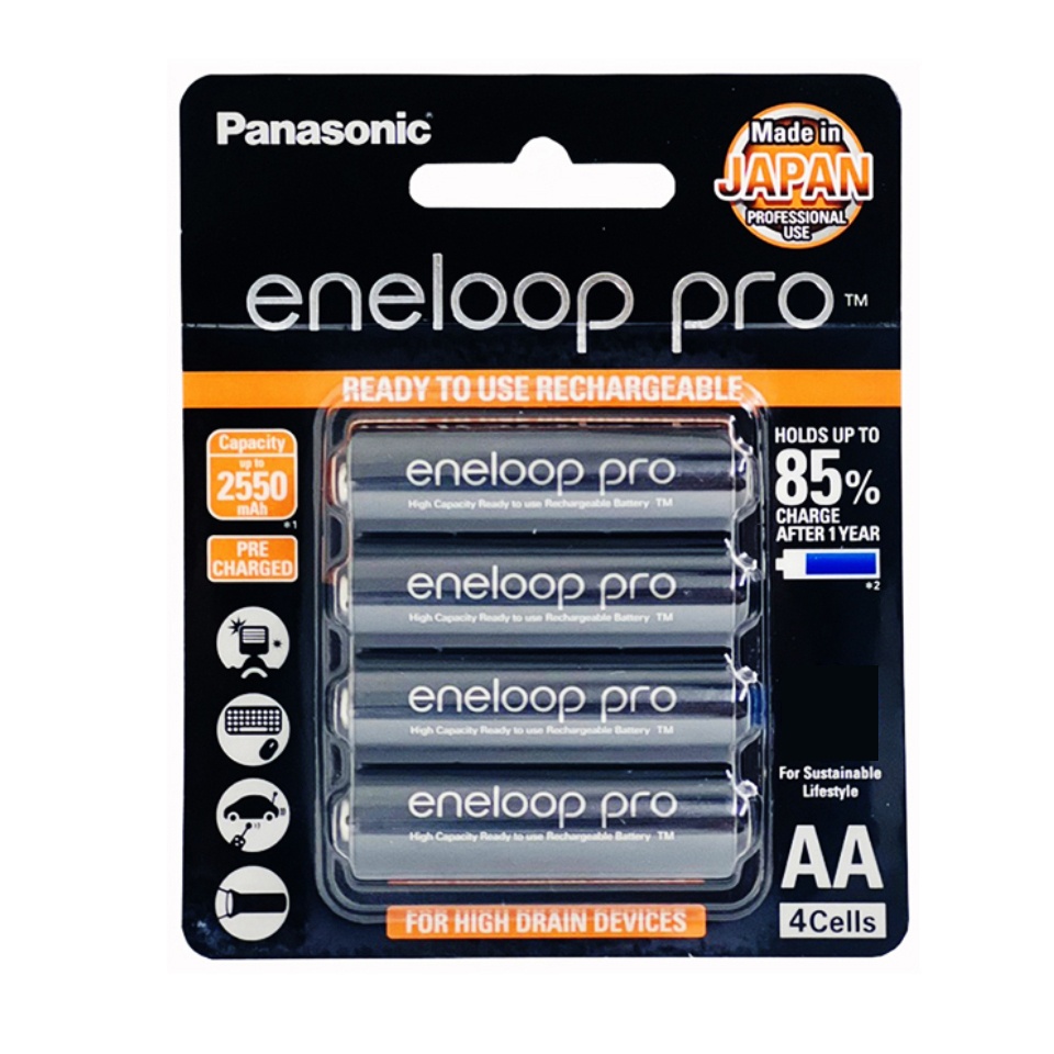 Pin Eneloop Pro 2550mAh Vỉ 4 Viên