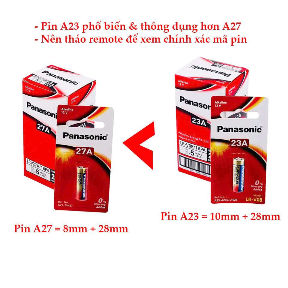 Pin A27 Panasonic LRV27A Vỉ 1 Viên Chính Hãng - Ảnh 2