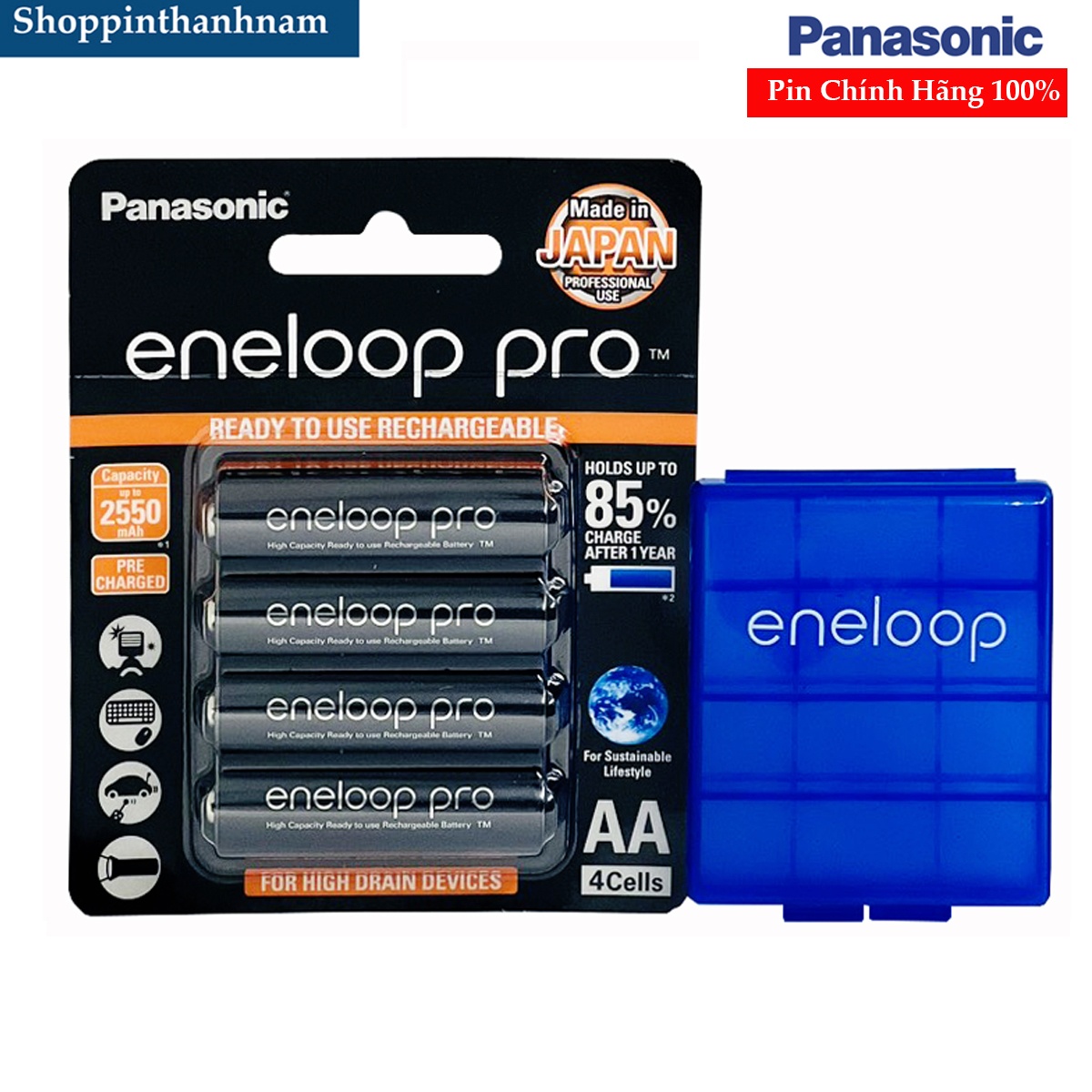 Pin Eneloop Pro 2550mAh Vỉ 4 Viên - Ảnh 3