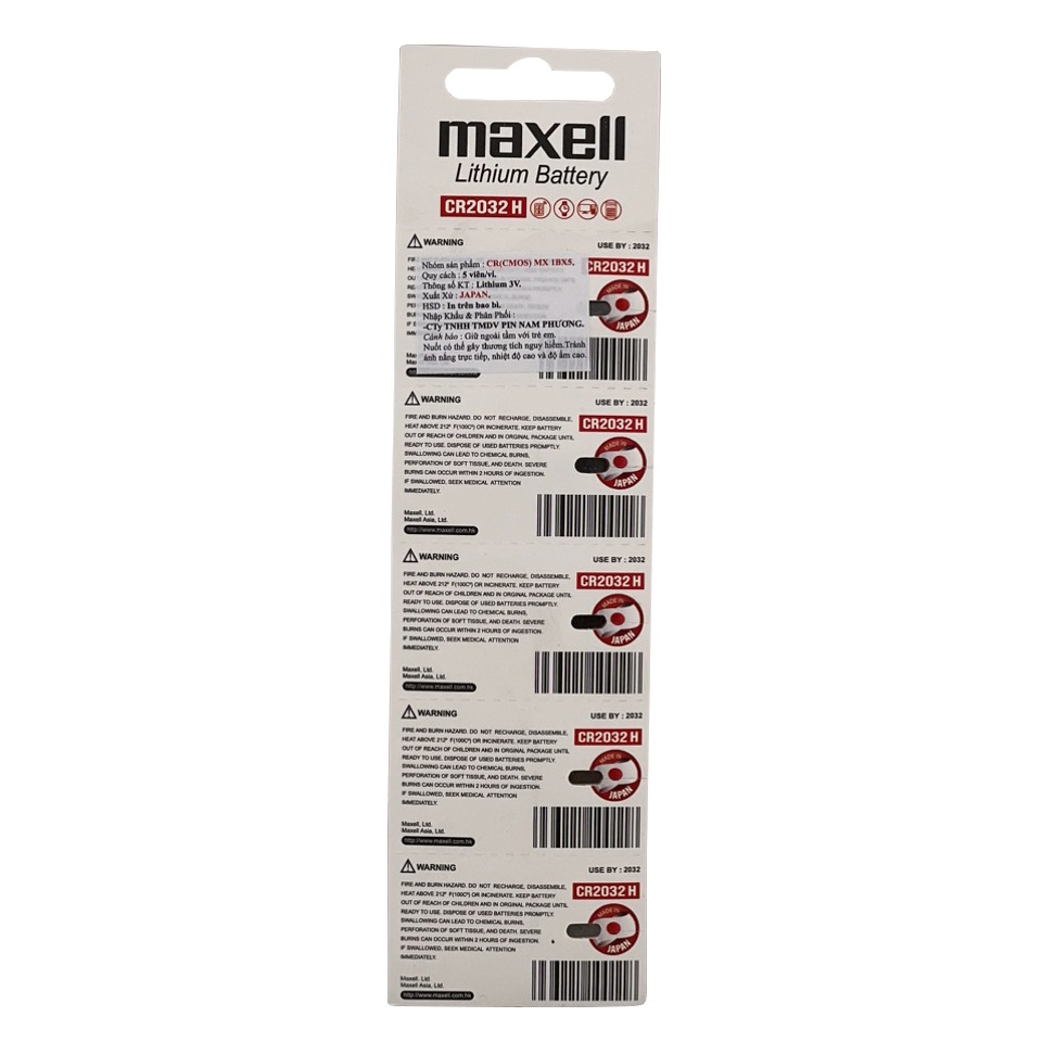 Pin Maxell CR2032 Lithium Vỉ 5 Viên Chính Hãng - Ảnh 2