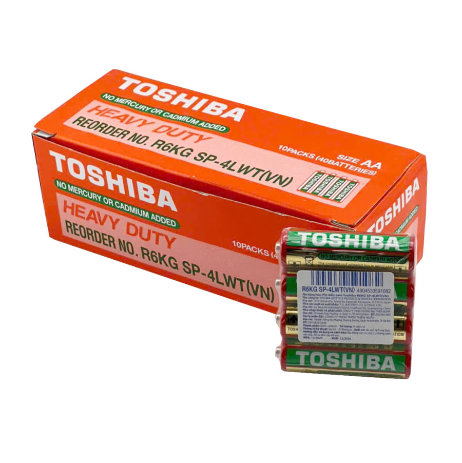 Vỉ 4 Viên Pin AA Toshiba Carbon Heavy Duty R6P - Ảnh 4