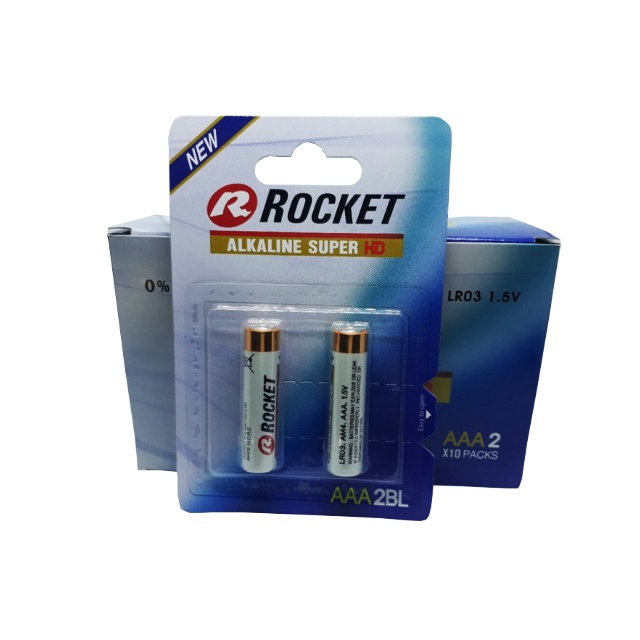 Pin AAA Rocket alkaline LR03 vỉ 2 viên chính hãng