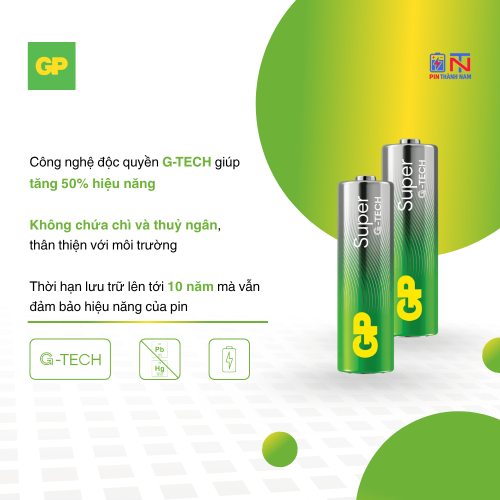 Pin AA GP super alkaline LR6 Vỉ 2 Viên Chính Hãng - Ảnh 3