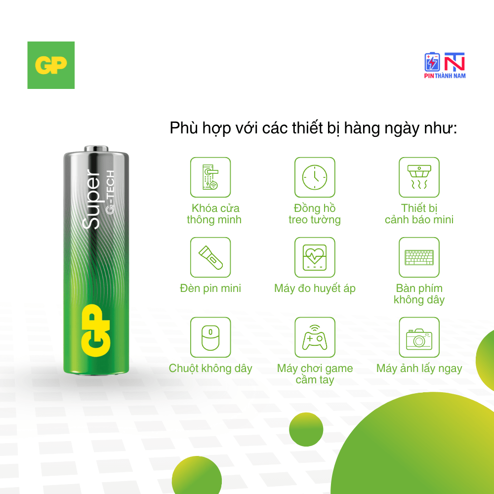 Pin AA GP super alkaline LR6 Vỉ 2 Viên Chính Hãng - Ảnh 6