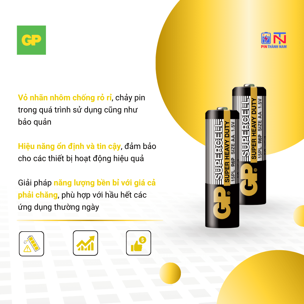 Pin AA GP Tiểu Supercell R6 Vỉ 4 Viên Chính Hãng - Ảnh 4