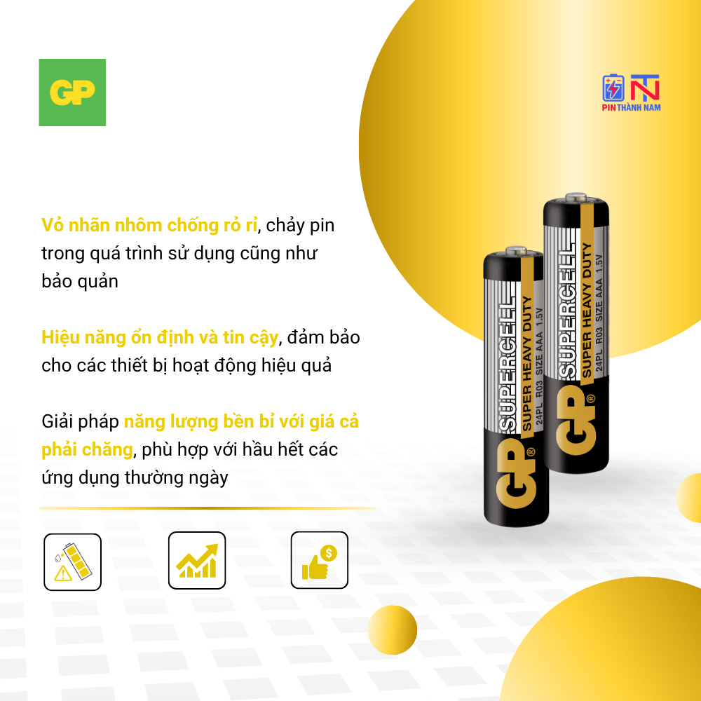 Pin AAA GP Đũa Supercell R03 Vỉ 4 Viên Chính Hãng - Ảnh 4