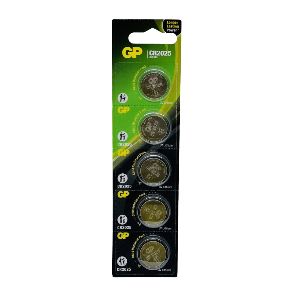 Pin CR2025 GP Lithium 3V Vỉ 5 Viên Chính Hãng