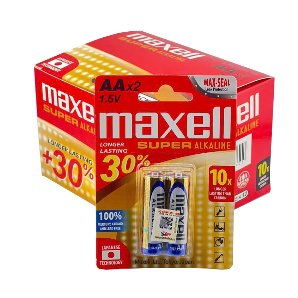 Pin AA Maxell Super Alkaline LR6 Vỉ 2 Viên Chính Hãng - Ảnh 3