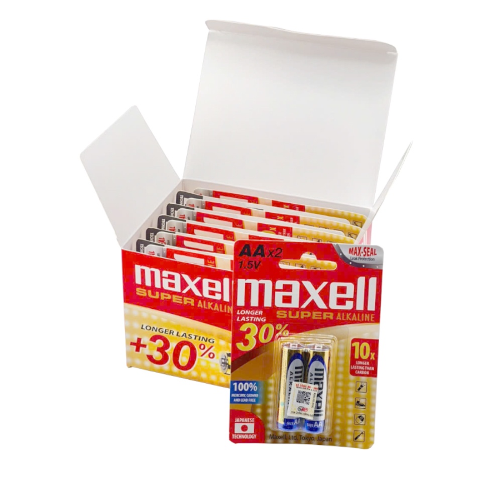 Pin AA Maxell Super Alkaline LR6 Vỉ 2 Viên Chính Hãng - Ảnh 2