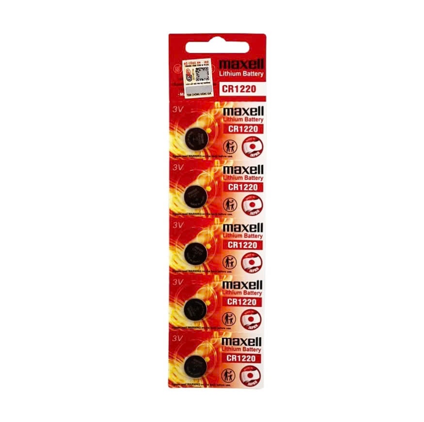 Pin CR1220 Maxell Vỉ 5 Viên Chính Hãng