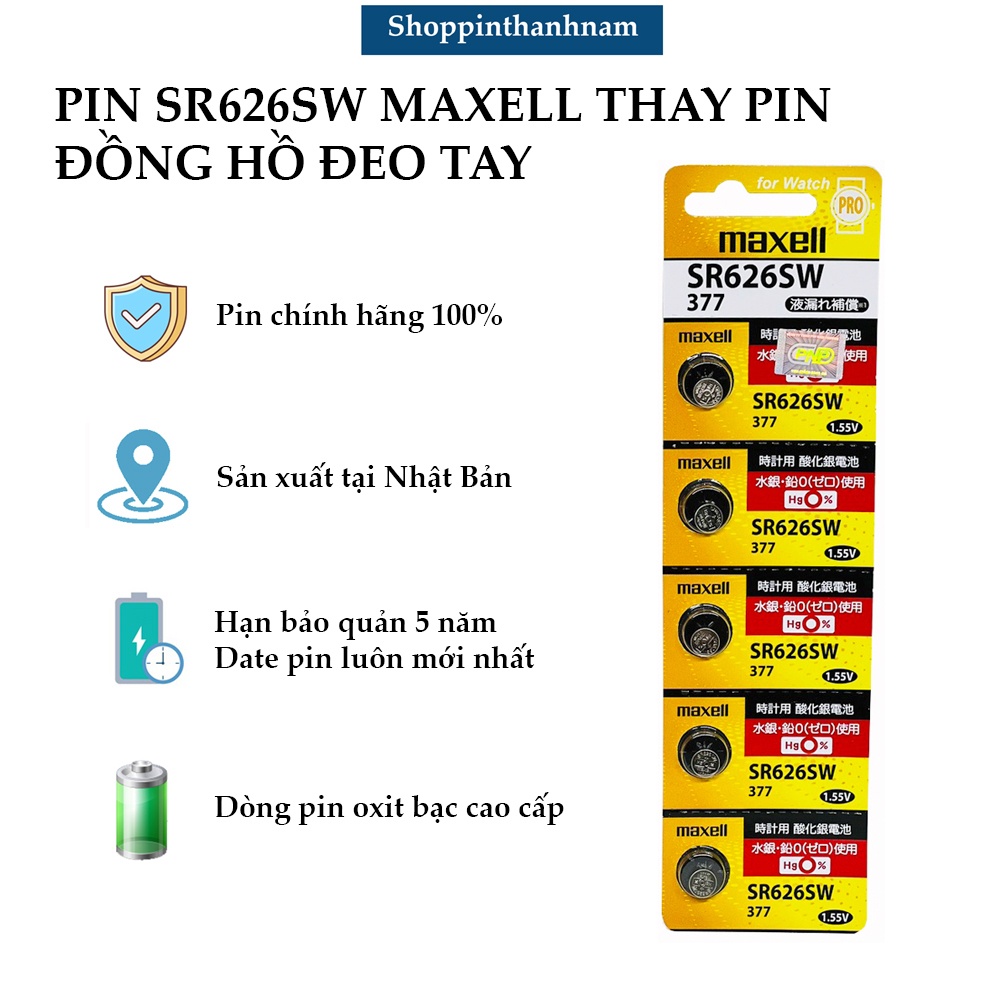 Pin SR626SW Maxell 377 Vỉ 5 Viên - Ảnh 2