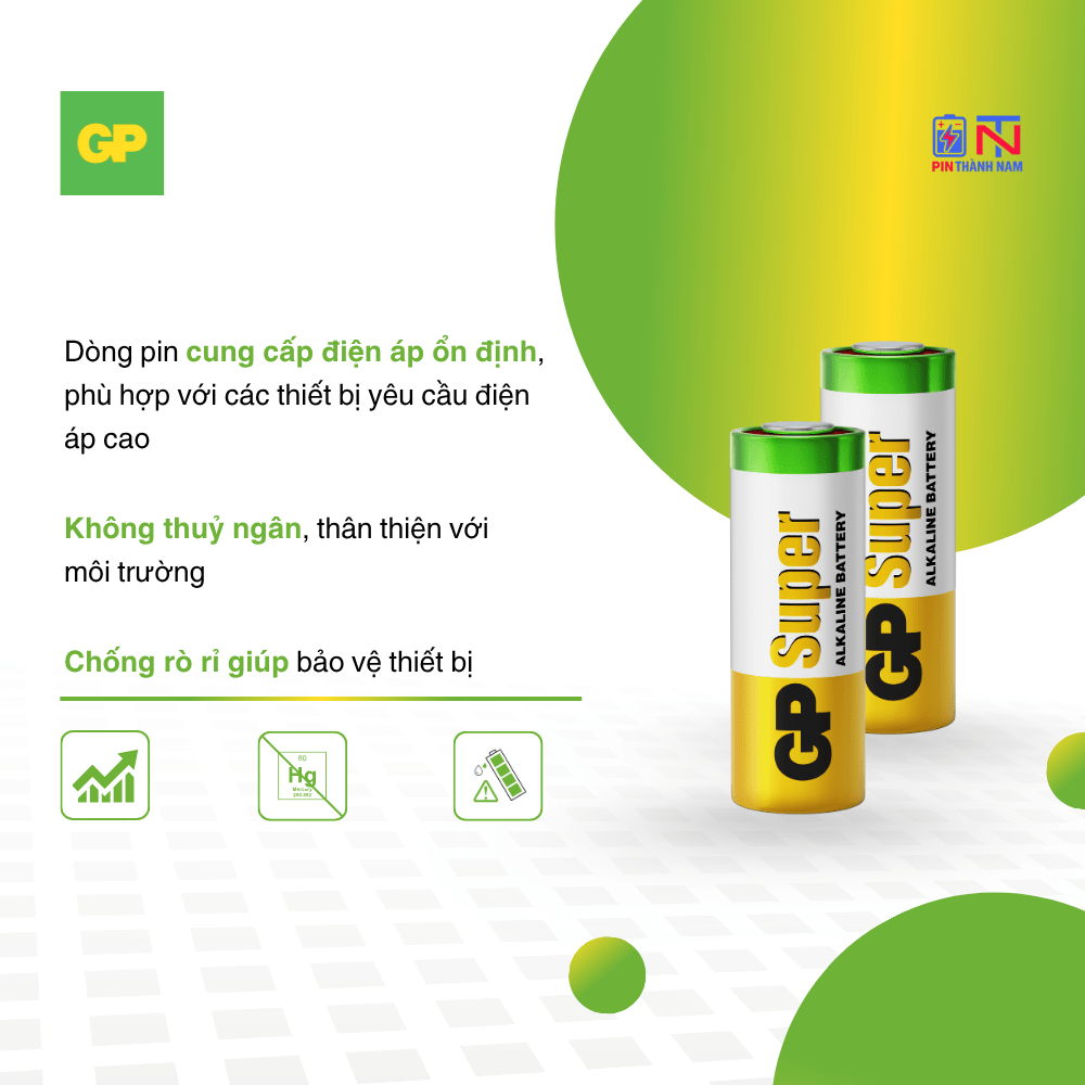 Pin A23 GP 12V Vỉ 5 Viên Chính Hãng - Ảnh 3