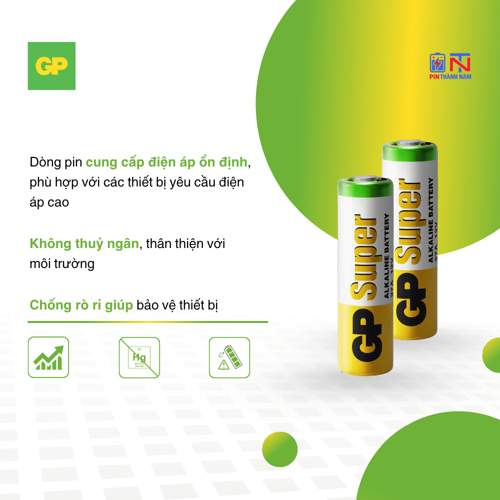 Pin A27 GP 12V Vỉ 5 Viên Chính Hãng - Ảnh 3