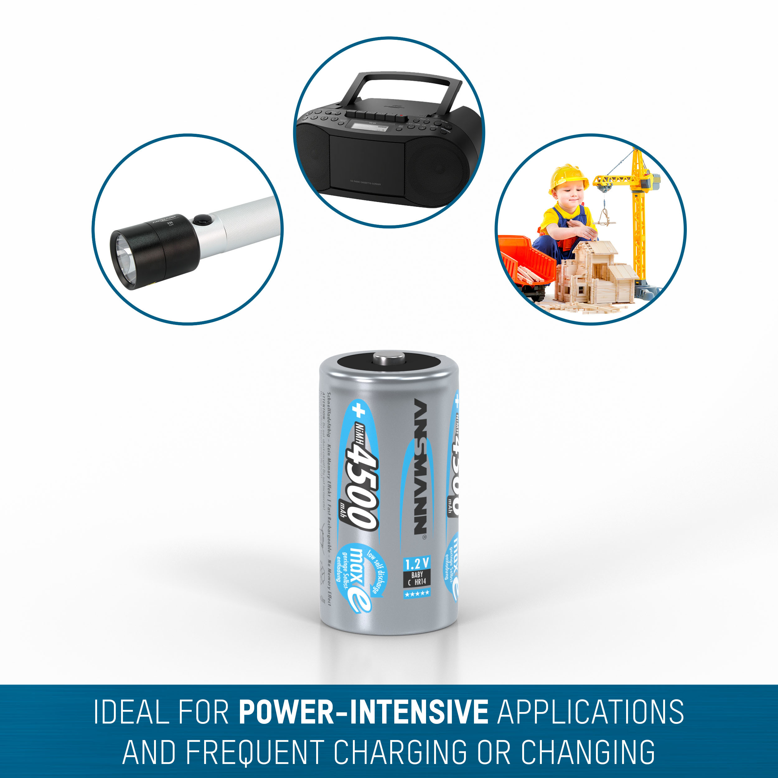 Pin Trung Sạc Ansmann 4500mAh Vỉ 2 Viên - Ảnh 4
