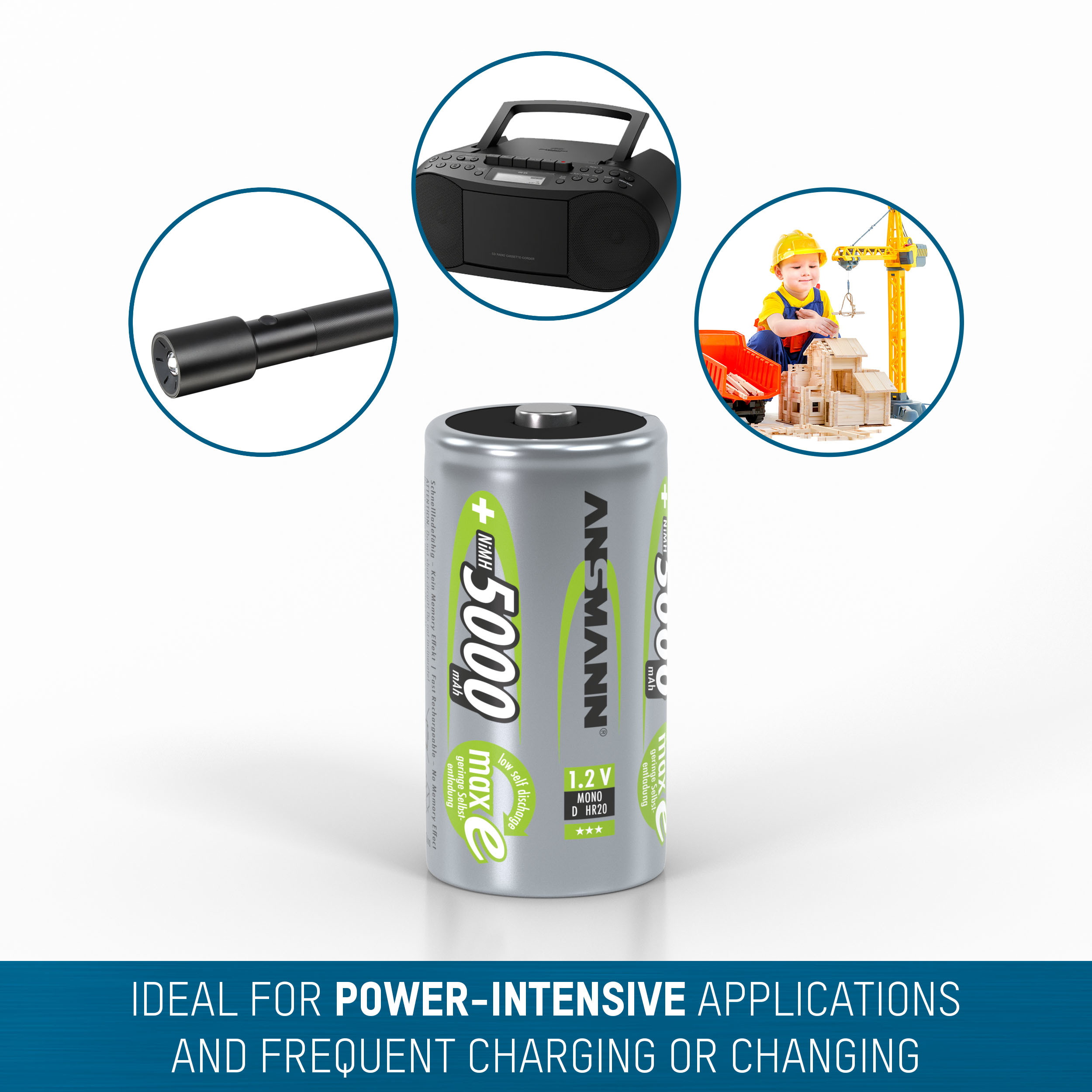 Pin Đại Sạc Ansmann 5000mAh Vỉ 2 Viên - Ảnh 3
