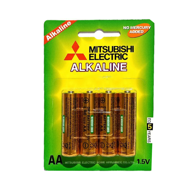 Pin AA Mitsubishi alkaline LR6 Vỉ 4 Viên