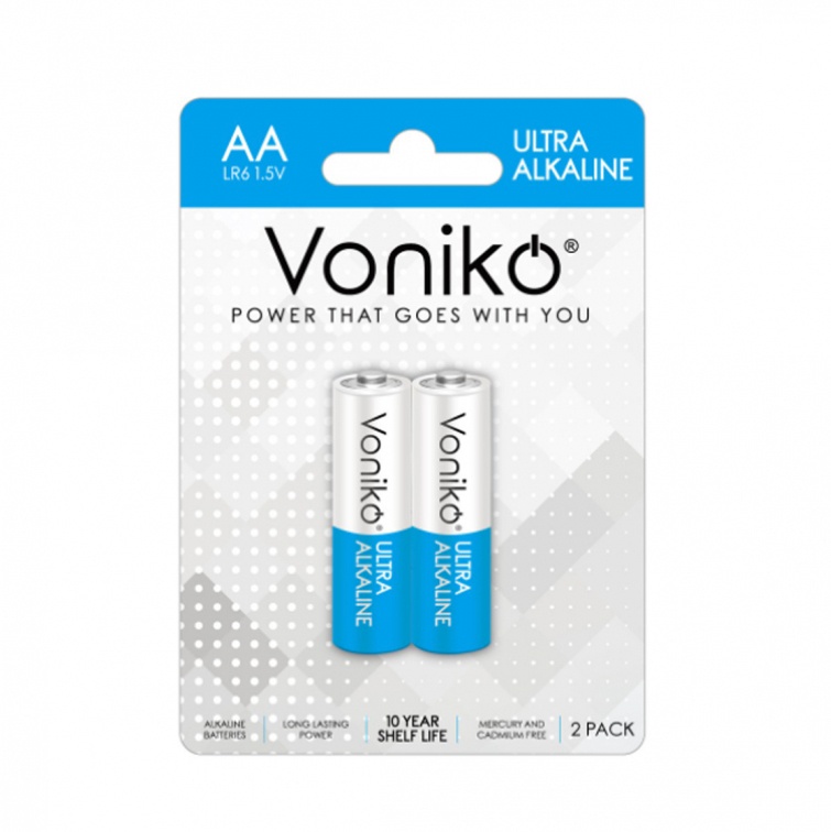 Pin AA Voniko ultra alkaline LR6 Vỉ 2 Viên