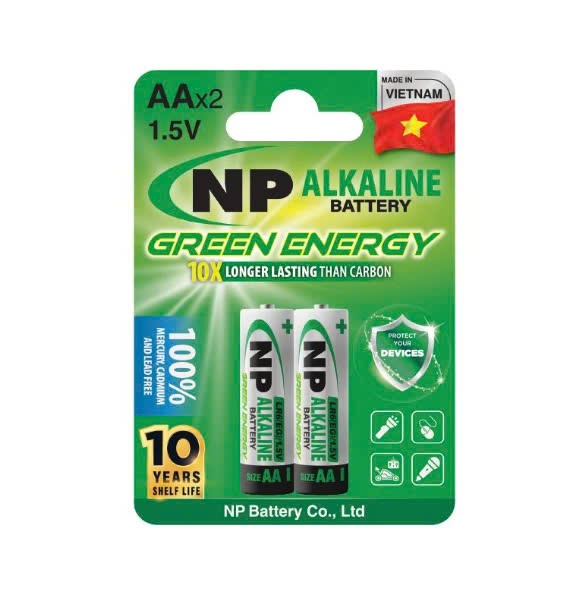 Pin AA NP alkaline LR6EG Vỉ 2 Viên