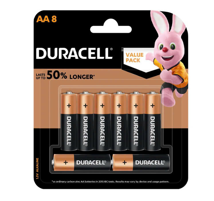 Pin AA Duracell Coppertop Vỉ 8 Viên Chính Hãng