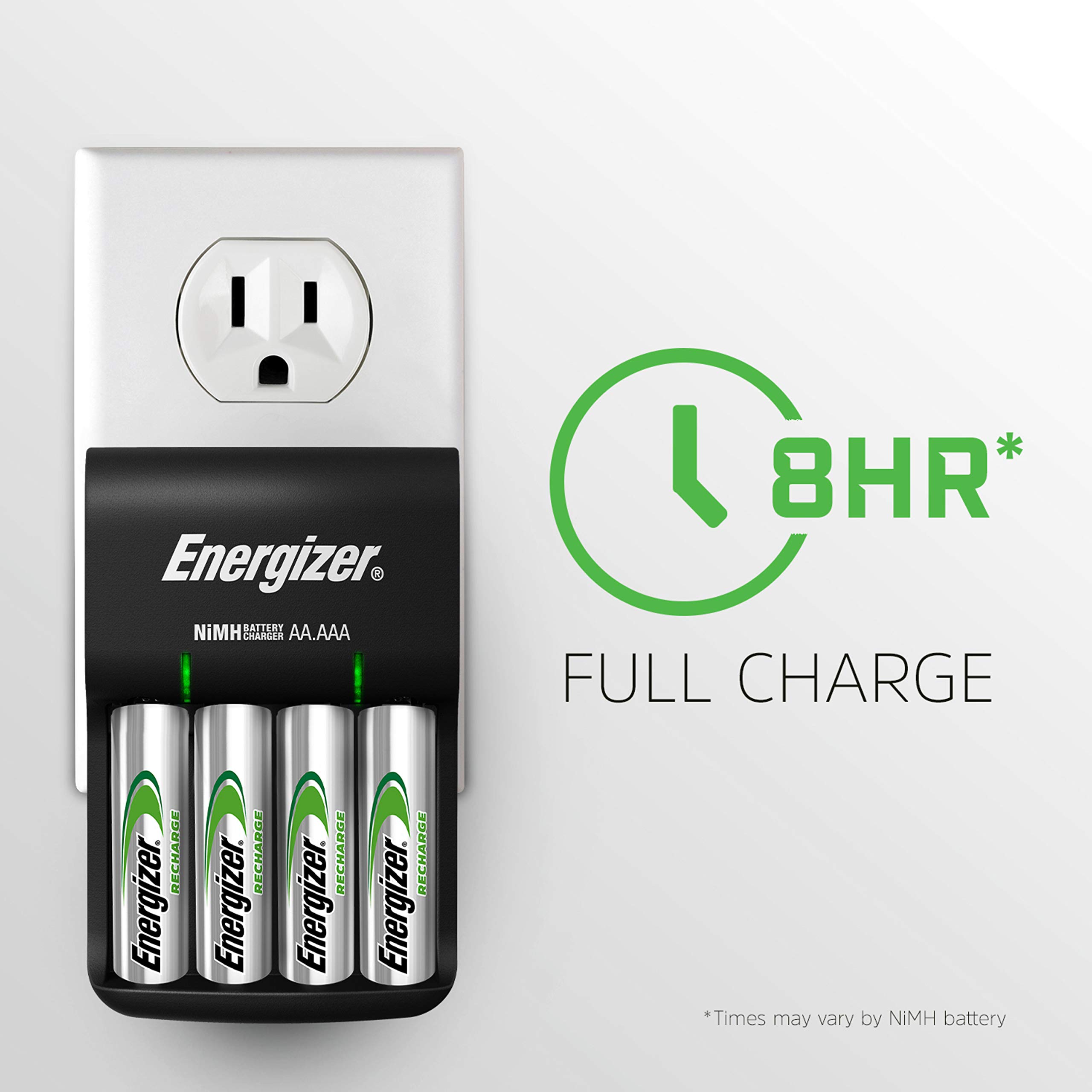 Bộ máy sạc Pin Energizer CHVC5 đầy trong 8 giờ với pin 2A