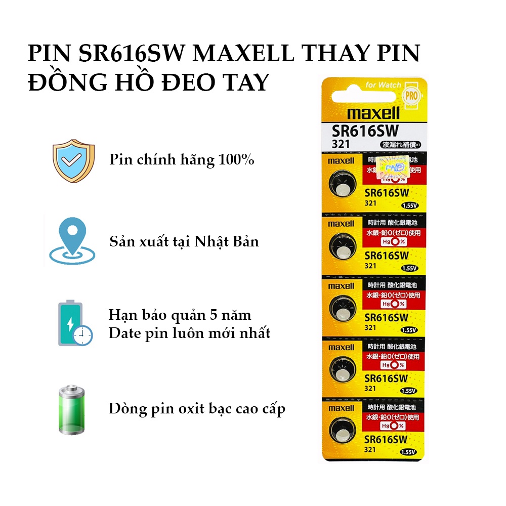 Pin SR616SW Maxell 321 Vỉ 5 Viên - Ảnh 2
