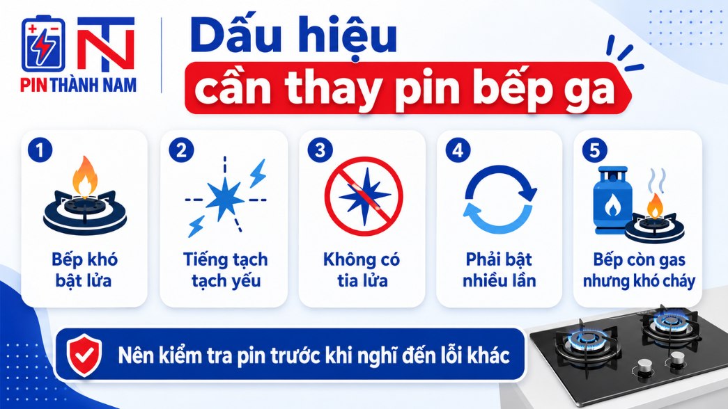 Dấu hiệu đâu là lúc cần thay pin bếp ga